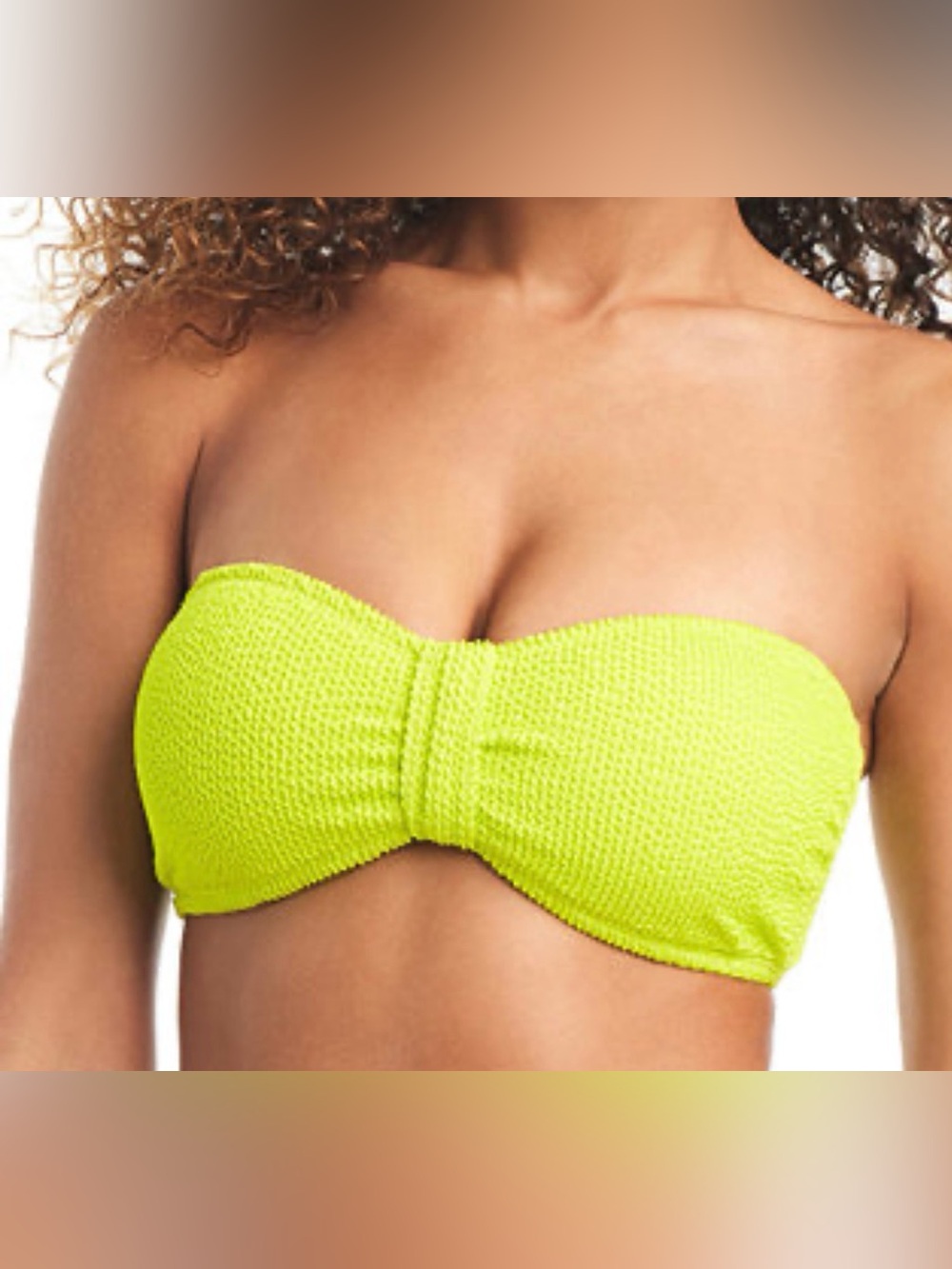 Bar III Convertible Bandeau Bikini Top Neon Green Medium NWT